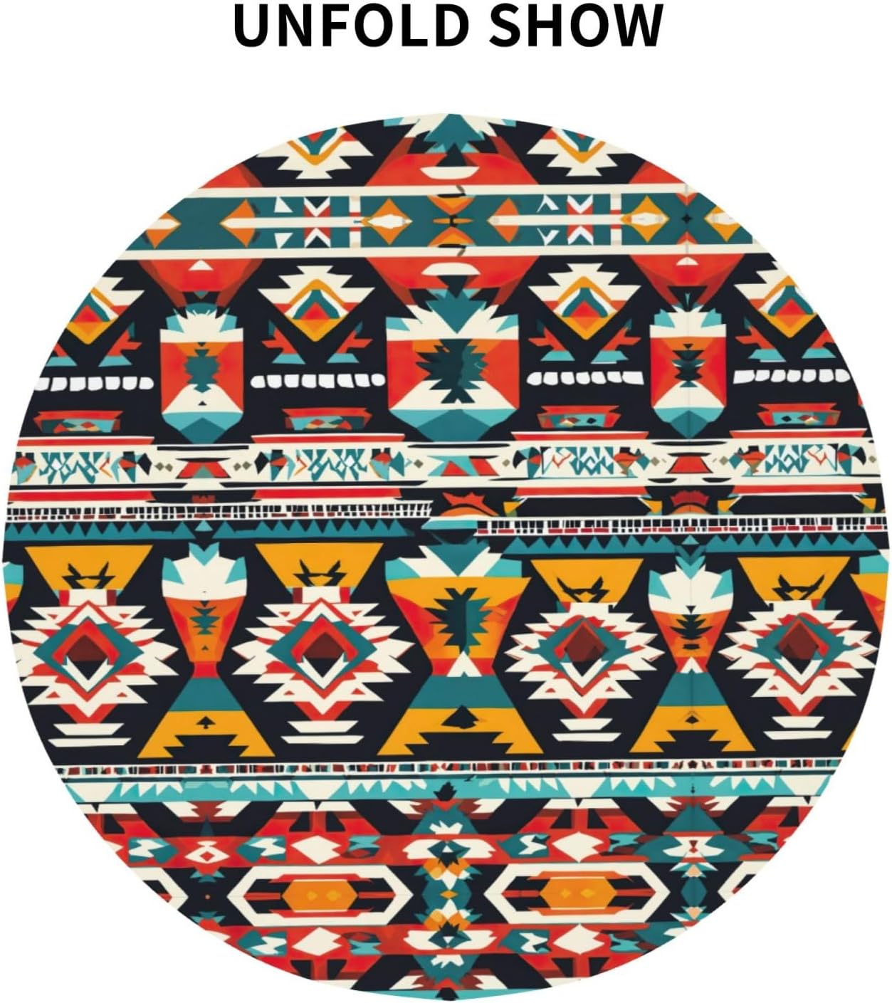 Native American Pattern Print Wrinkle Free Dining Table Cover for Birthday Party Farmhouse Tablecloths Up to 60 x 60 Inches