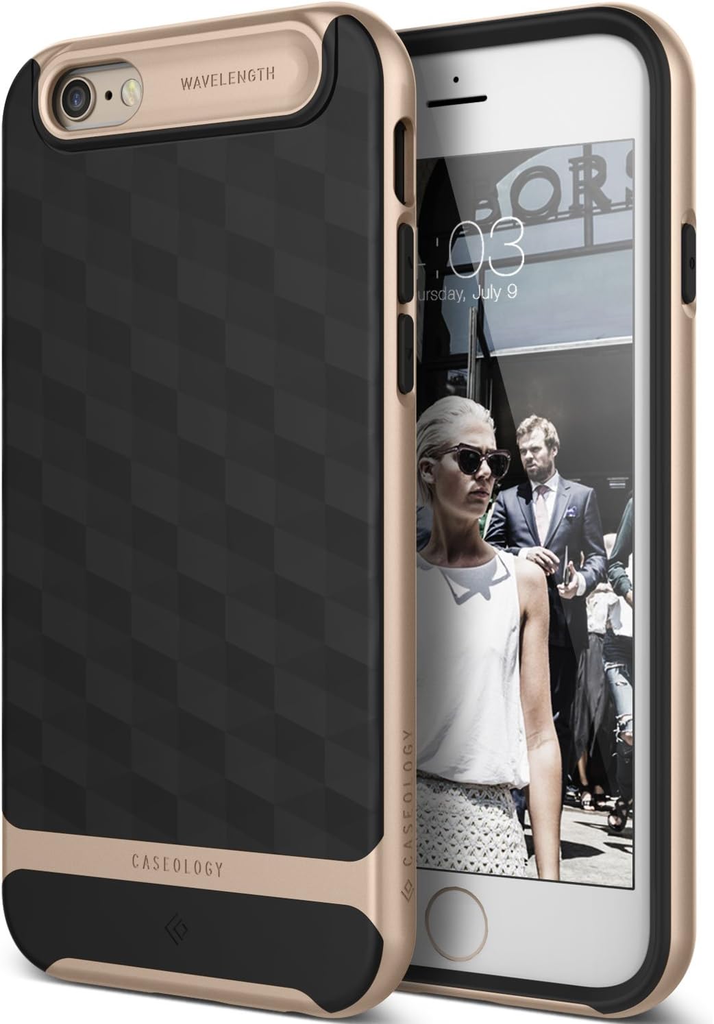 Caseology Parallax for Apple iPhone 6S Case (2015) / for iPhone 6 Case (2014) - Black/Gold (D)