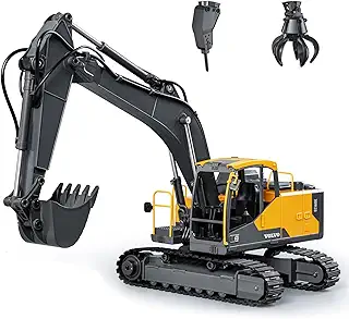 ショベルカー ラジコン 合金版 RCショベルカー ラジコン 多機能 掘削機 最新型3in1 2.4GHz無線 17CHパワーショベル 360°旋回 1：16 RC ショベルベット LEDライト搭載 ミニチュア 建機 おもちゃ 男の子 誕生日 プレゼント 砂浜 砂場用