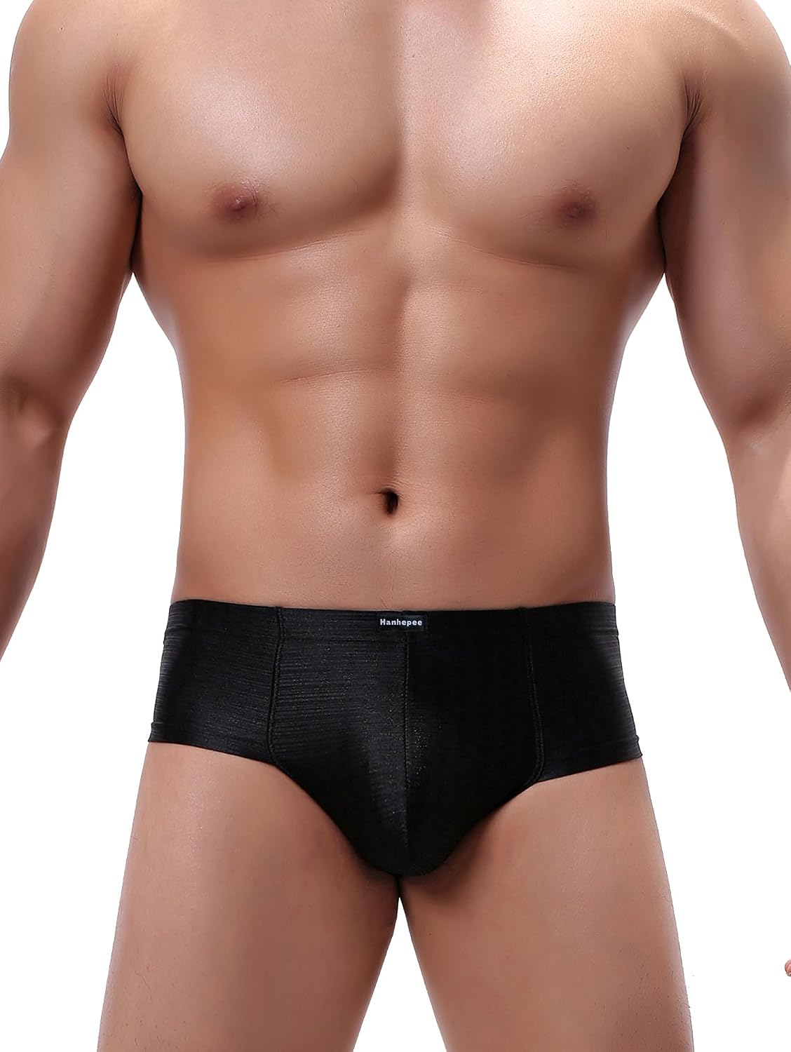 Men's Shining Cheeky Soft Stretch Boxer Briefs Sexy Mini Cheek Thong Underwear