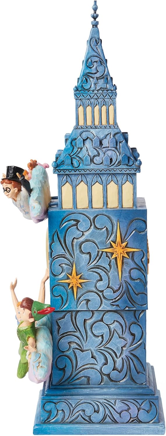 Enesco Disney Traditions by Jim Shore Peter Pan Time to Find Neverland Figurine Clock, 10.25 Inch, Multicolor
