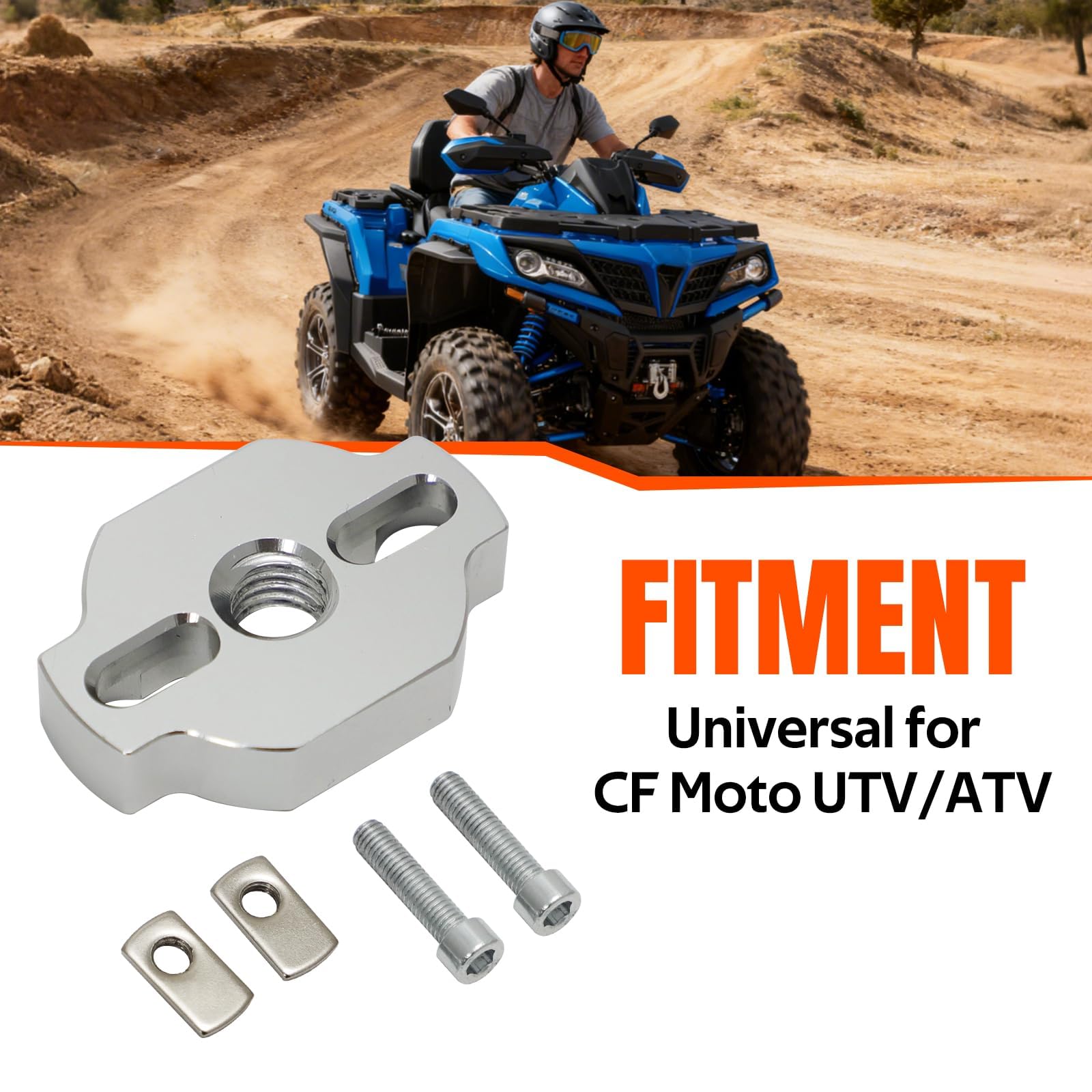 Strapazierfähige ATV-Spannanker-Set, Aluminium-Anker, Zubehör für CF Moto UTV/ATV, flaches Design, stärkere Spannkrafthalterungen, Silber, 2 Stück