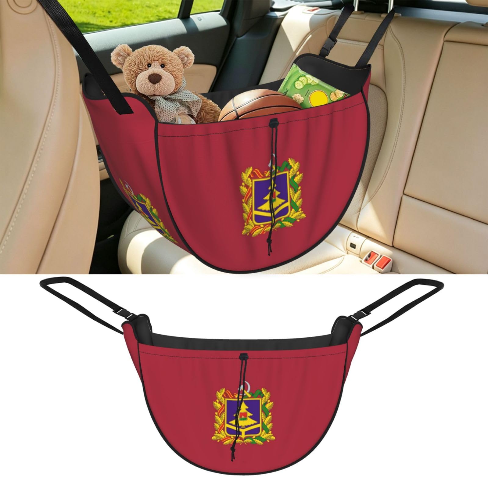Cntdbu Black Flag Of Bryansk Car Seat Organizer-Backseat Storage Bag For Travel