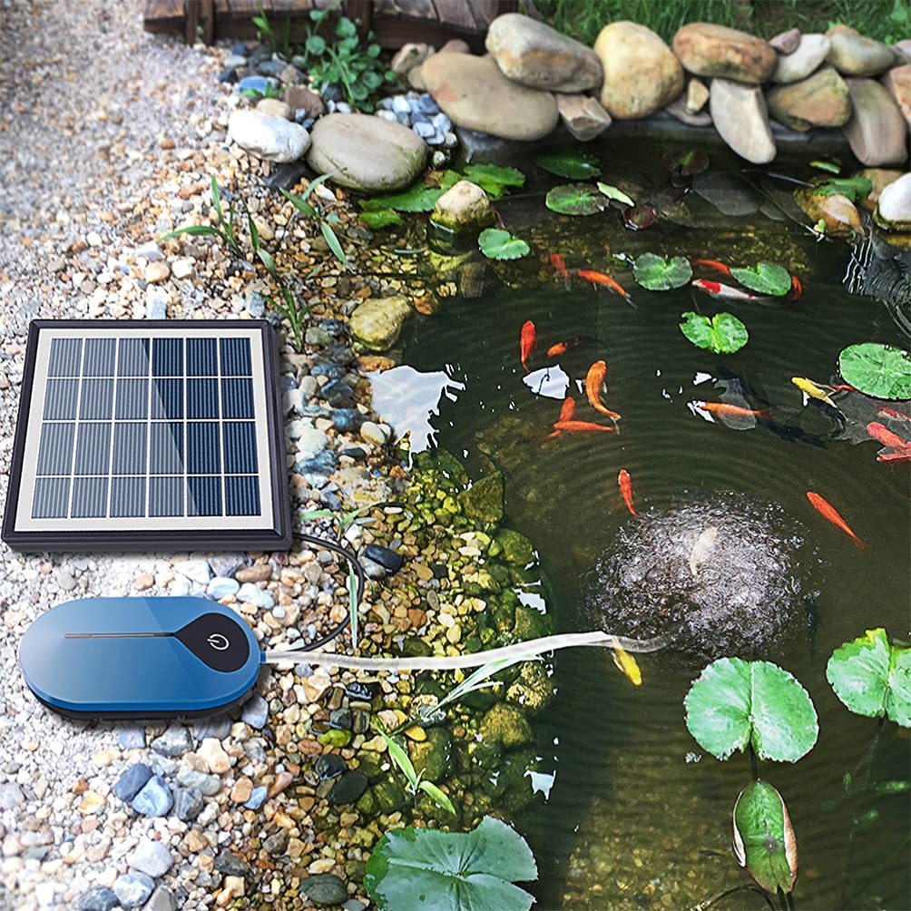 Happyyami Aireador Solar De para Acuarios Bomba De Aire Mini para Pescados Eficiencia Energética Consumo para Uso Externo Jardines y Pesca