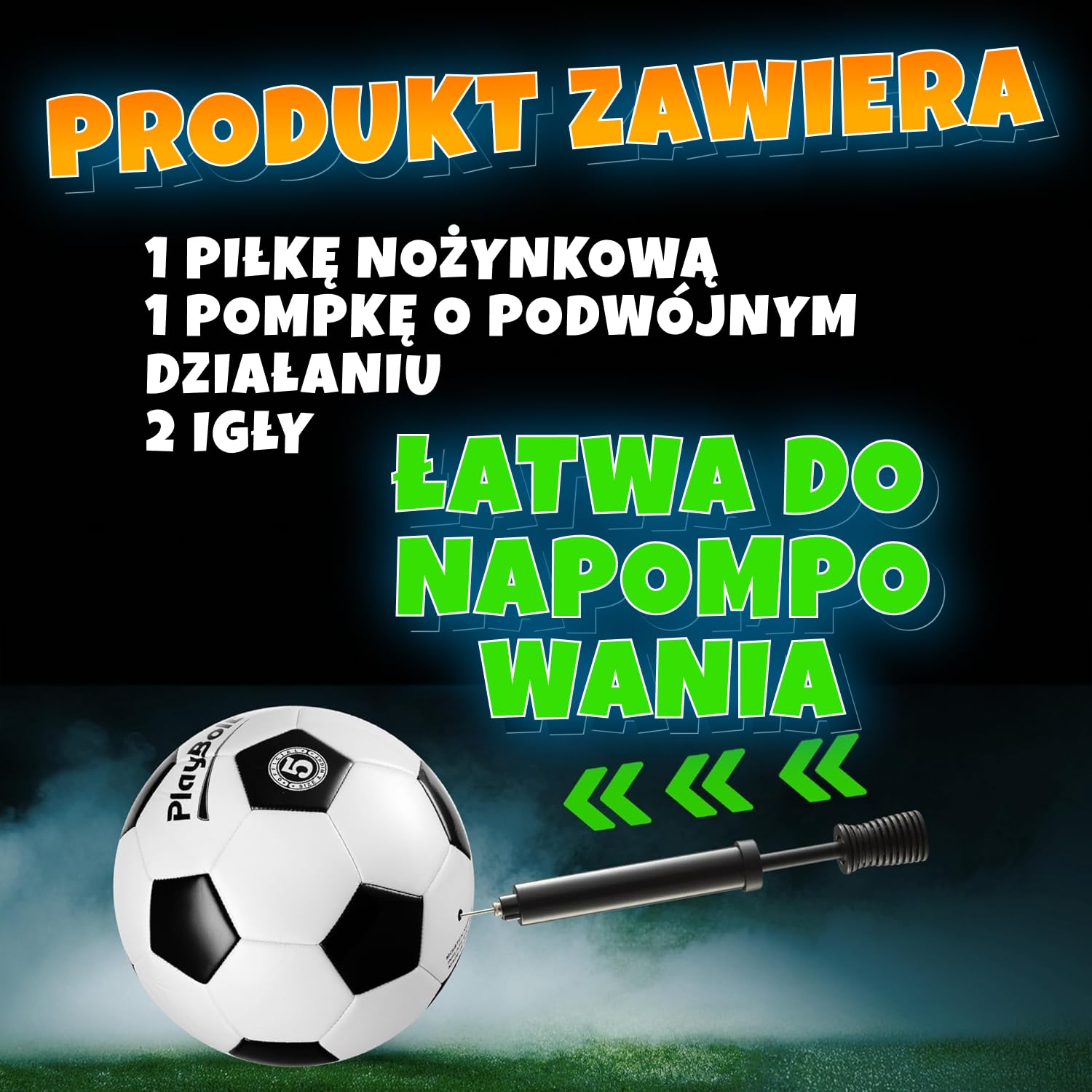 Piłka nożna rozmiar 2–5, wysokiej jakości PVC, z pompką. Dla dzieci, młodzieży i dorosłych. Idealna do treningu, meczu i gry. Pakiet 1 lub 4 sztuki