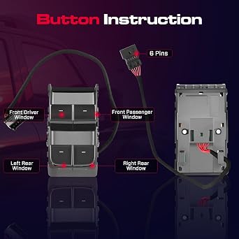 Front Left Driver Side Master Power Window Switch Compatible with Tesla Model 3 2017 2018 2019 2020 Replace# 1081037-01-F 1081037-01-D