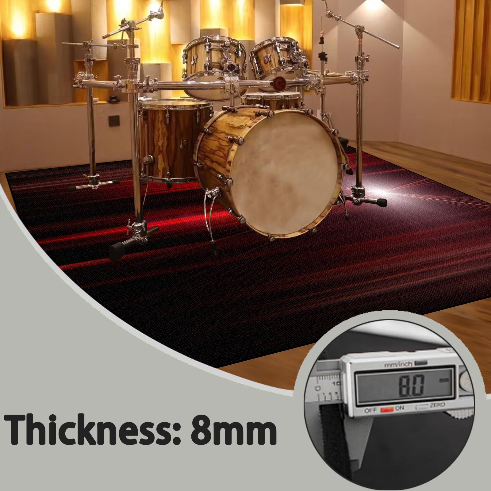 Elektroniczny dywan perkusyjny, do perkusji, jazzu, perkusji, zestaw do bębna basowego, werbla, instrumentów perkusyjnych, mata chroniąca przed hałasem, antypoślizgowy dywanik bębnowy, 140 x 100 cm