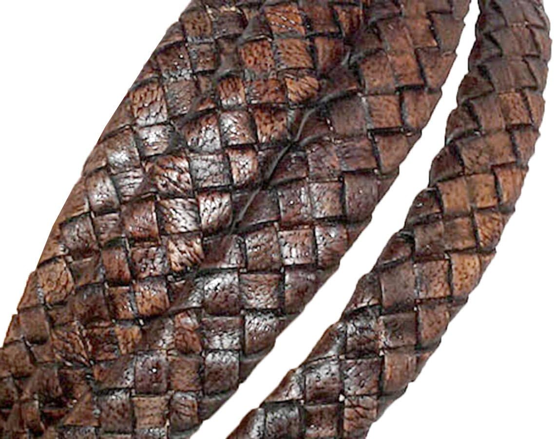 Braided Leather Cords Flat for Jewelry Making, 10x4mm Flat Leather Braided Cords for Bracelet, Necklaces, Wraps, Crafts & Hobby Projects, Vintage Dark Brown Color, Roll of 1 Meters - Image 7
