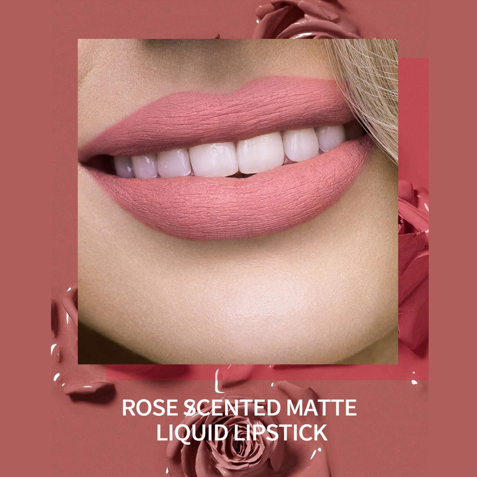 Juego de 6 lápices labiales líquidos mate nude, impermeables, de larga duración, antiadherentes, lápiz labial nude, 24 horas, no se decolora, brillo de labios profesional, maquillaje 7