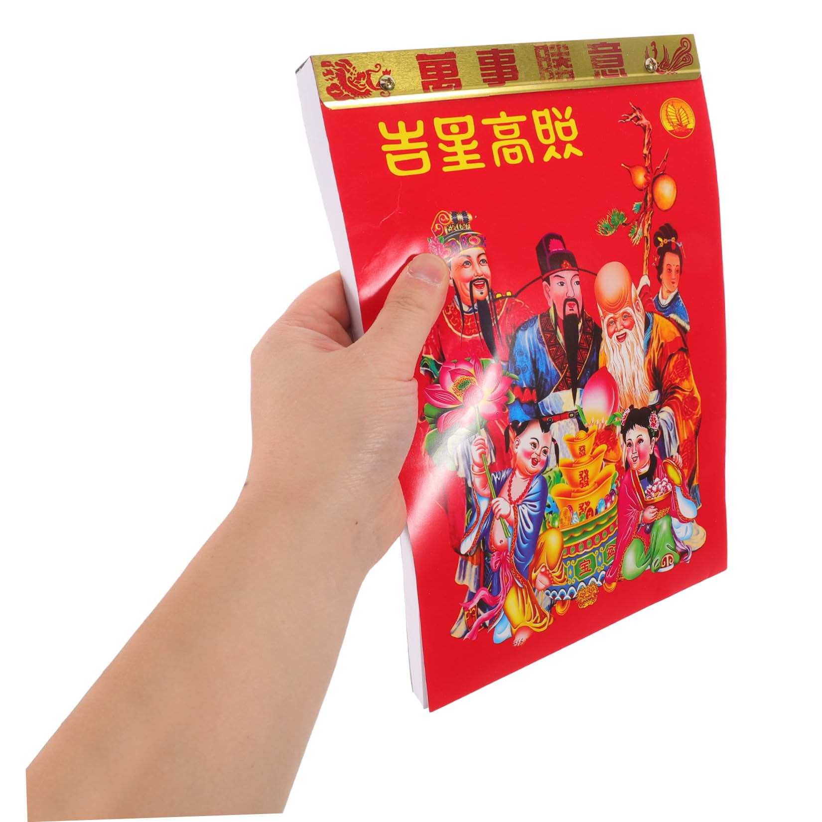 Gadpiparty Calendario da Parete 2027 Anno della Pecora Tradizionale in Carta Strappo Giornaliero, Bordi Lisci, per Ufficio e Spazi Abitativi Rosso Elegante e Classico