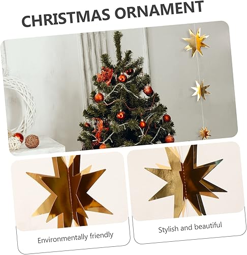 Miniatura 2 de DECHOUS 6 adornos de copo de nieve de papel, guirnalda de copos de nieve de Navidad, decoración colgante de vacaciones, decoración de ventana de