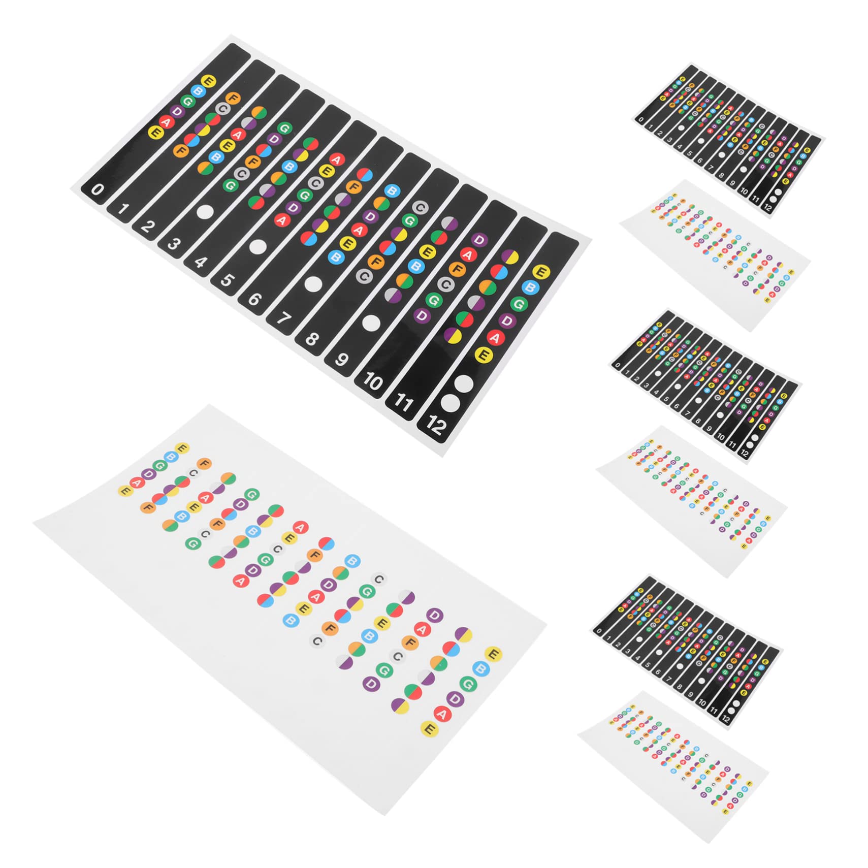 ifundom 50pezzi Adesivi Per Note Della Chitarra Elettrica Stickers Per Tastiera Per Principianti Facili Da Applicare e Rimuovere Colori Vivaci e Chiari Per Apprendimento Veloce