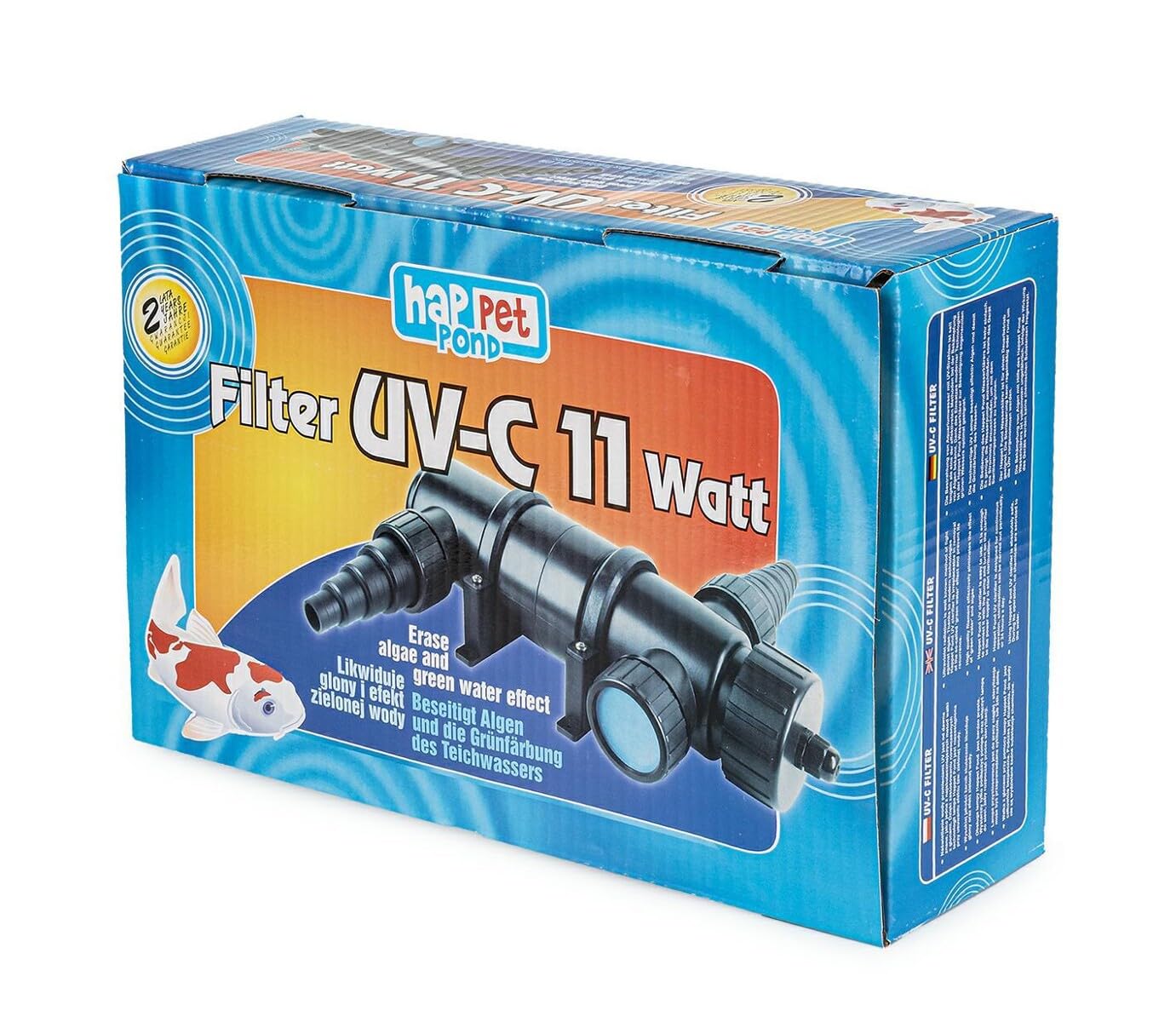HAPPET Lampa UV 72W do Oczka Wodnego i Stawu, Profesjonalna Sterylizacja Wody Przy Bardzo Dużym Przepływie, Skuteczna Walka z Glonami i Zieloną Wodą