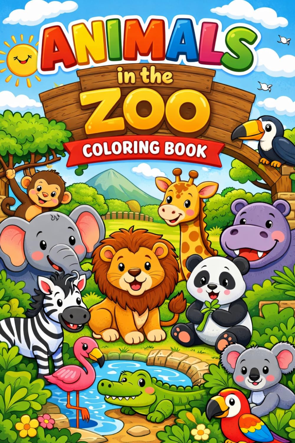 CUTE ANIMALS COLORING BOOK: EASY AND FUN FOR KIDS AGES 4–8