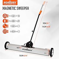 Vista 3 de HORUSDY Barredora magnética rodante de 36 pulgadas con ruedas, herramienta de recogida magnética telescópica de 40 pulgadas, mango ajustable, imán
