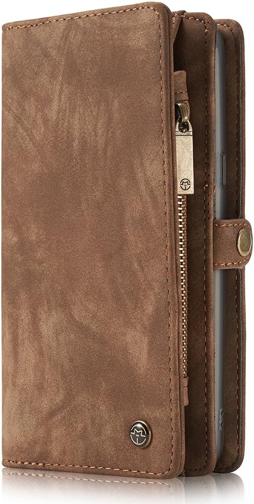Samsung Galaxy S8 Leather Wallet Phone Case Magnetic Detachable Case with Card Slots Cash Compartment Brown