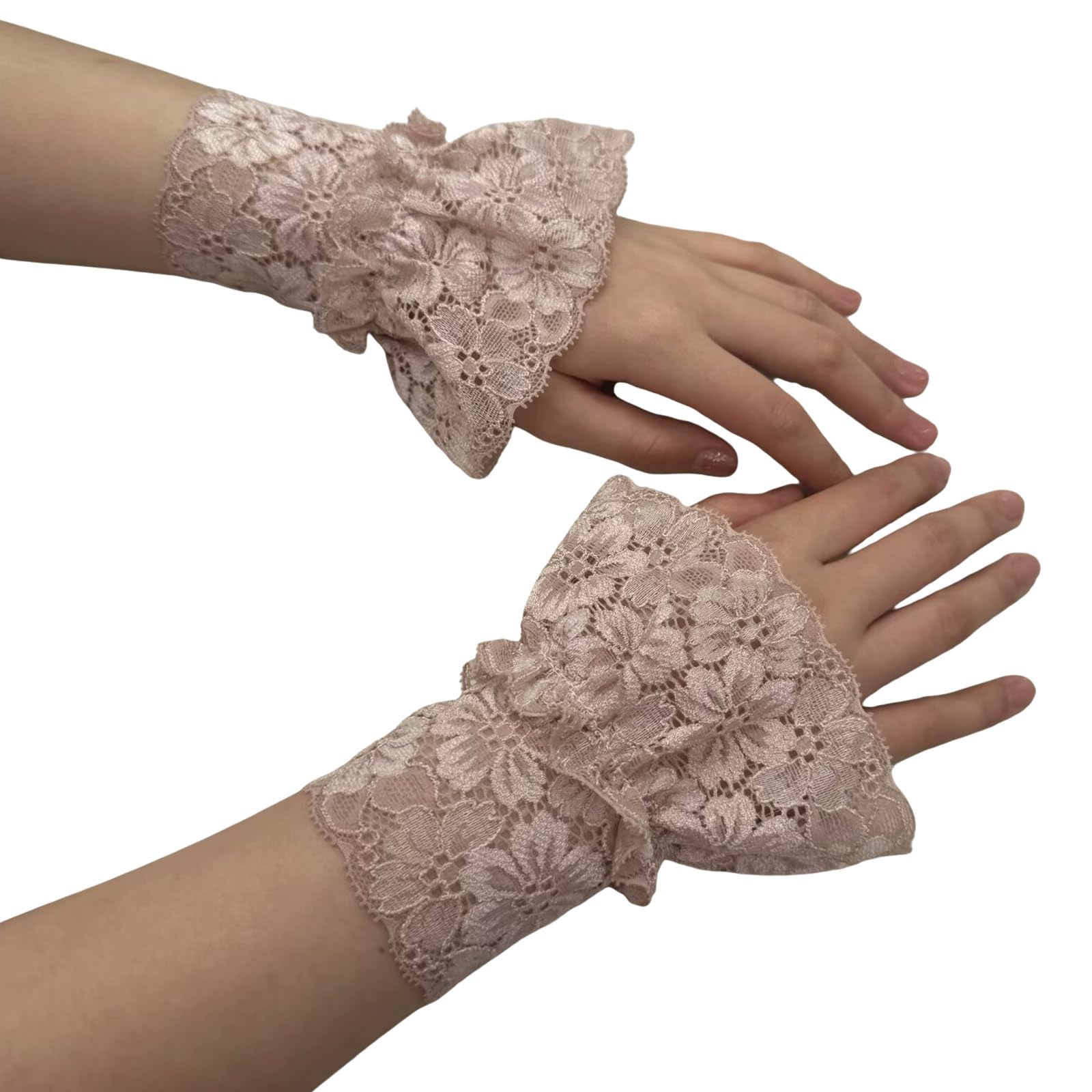 MICFENY Delicate Framework Wrist Gauntlets Elegant Lace Addition For Weddings Parties Wear Soft Stretchy Substance Low Maintenance