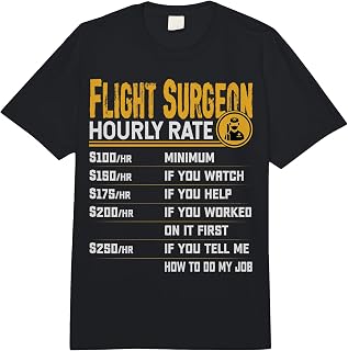 Flight Surgeon Hourly Rate - Funny Flight Doctor Physician Comfort Colors Adult Heavyweight T-Shirt