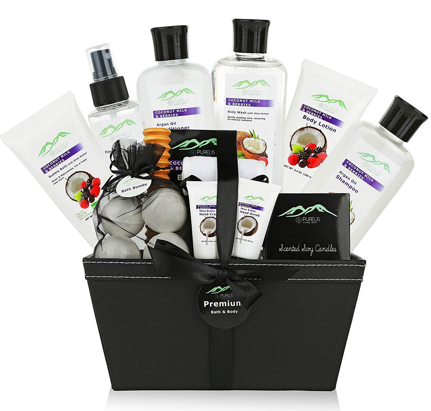 Amazon.com : Purelis Premium Bath & Body Gift Baskets. 18 PC Large Spa ...