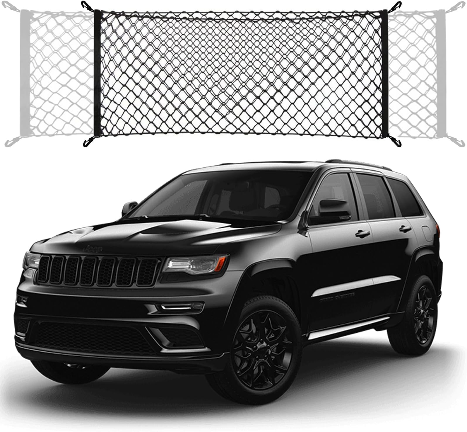 Envelope Style Cargo Net Compatible with Jeep Grand Cherokee 2011-2021, Grand Cherokee WK (Not fit for WL) New 2025 2024 2023 2022, Premium SUV Car Rear Nylon Mesh Tailgate Netting