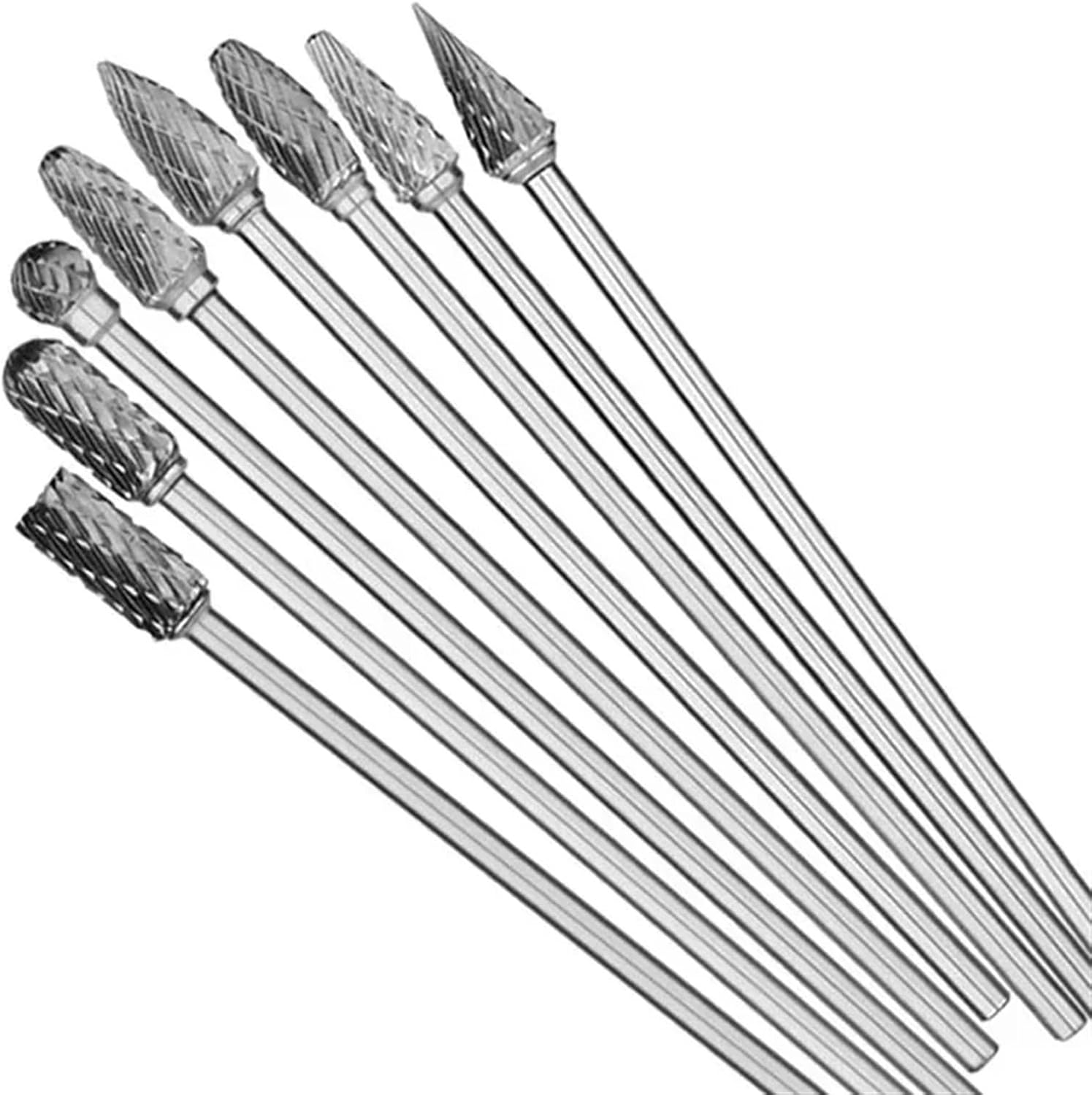 10pc 100mm Long Single/Double Cut Tungsten Solid Carbide Rotary Burrs Set 3 * 6mm for Rotary Tools(10pc Single Groove)