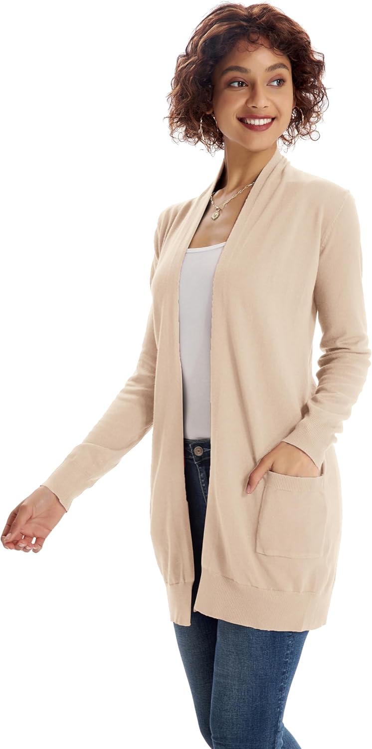 GRACE KARIN Women Lightweight Cardigan Sweaters with Pocket Long Sleeve Shrugs - Image 4