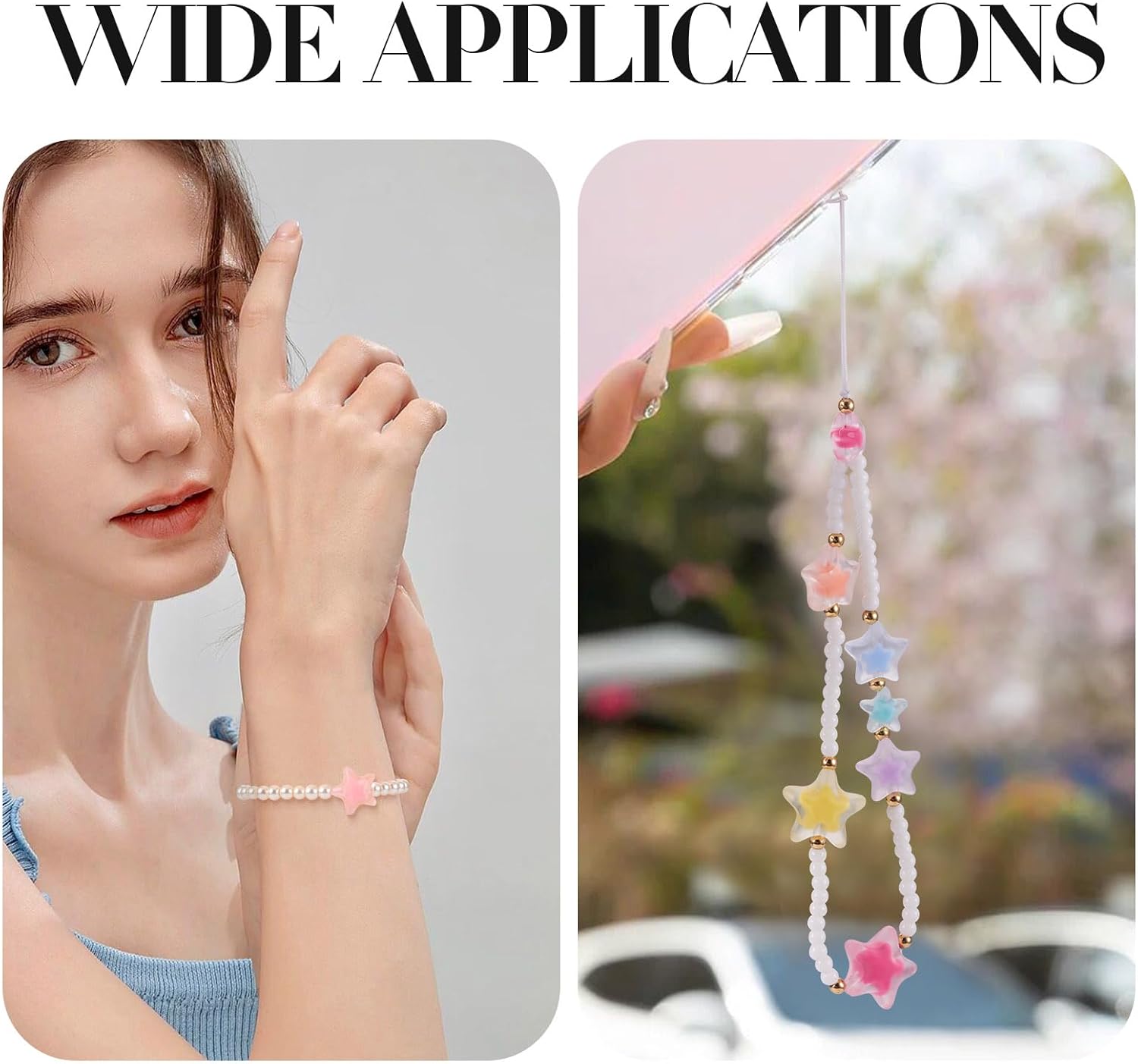 KISSITTY 150 Pcs Transparent Acrylic Star Beads Cute Frosted Star Bead in Bead Shiny Celestial Aesthetic Charms Plastic Loose Beads for Jewelry Making Bracelet Necklace DIY Earring Craft Supplies - Image 2