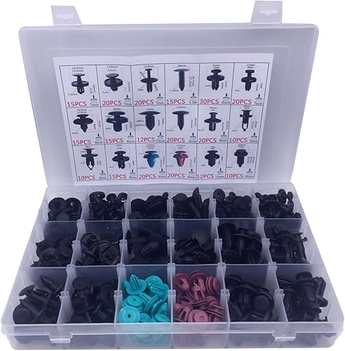 Miniatura 1 de Lantee Kit surtido de clips de retención para panel de puerta de parachoques de automóvil, 299 piezas, remaches de nailon para