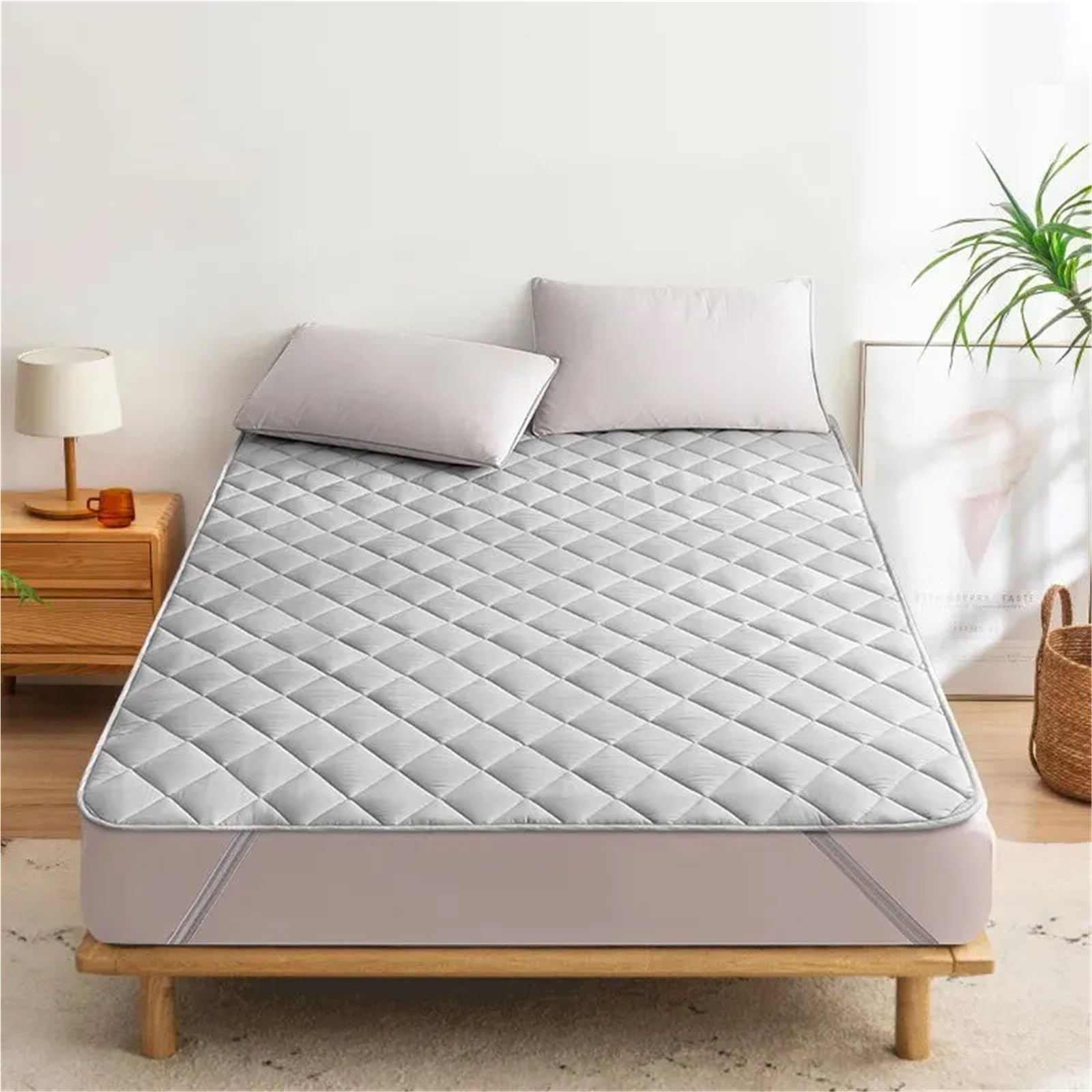 Funda Protectora de colchón Lavable con Banda elástica (Funda Almohada no incluida) para ColchóN(White,90x200cm)