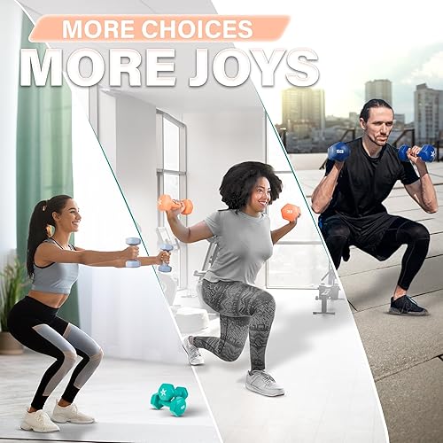 Miniatura 6 de Yes4All Mancuernas hexagonales de vinilo, juego de 2 mancuernas para gimnasio en casa y entrenamiento de fuerza (opciones de peso de 2 a 15 libras)