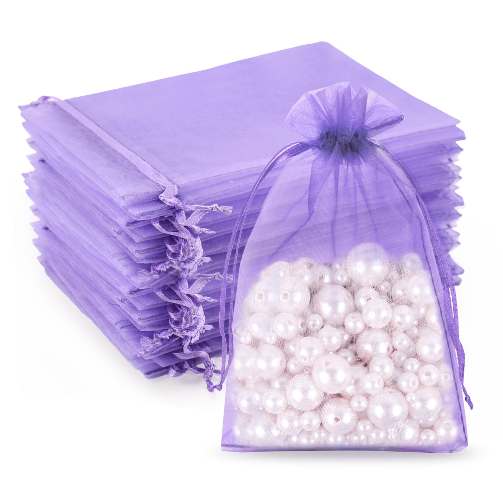 G2PLUS White Organza Gift Pouches - 7x9 CM Small Organza Favor Bags, 50 PCS Wedding Jewelry Bags - Clear Mesh Pouches for Wedding, Christmas, Birthday, Anniversary — view 38