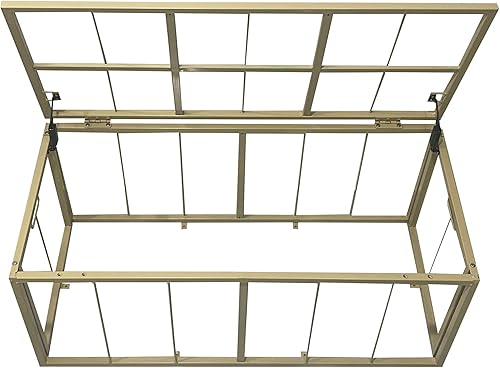 Miniatura 35 de eHemco Baúl de almacenamiento de mimbre de jacinto de agua resistente con marco de metal, 30 x 17.5 x 17.5 pulgadas, lavado marrón claro