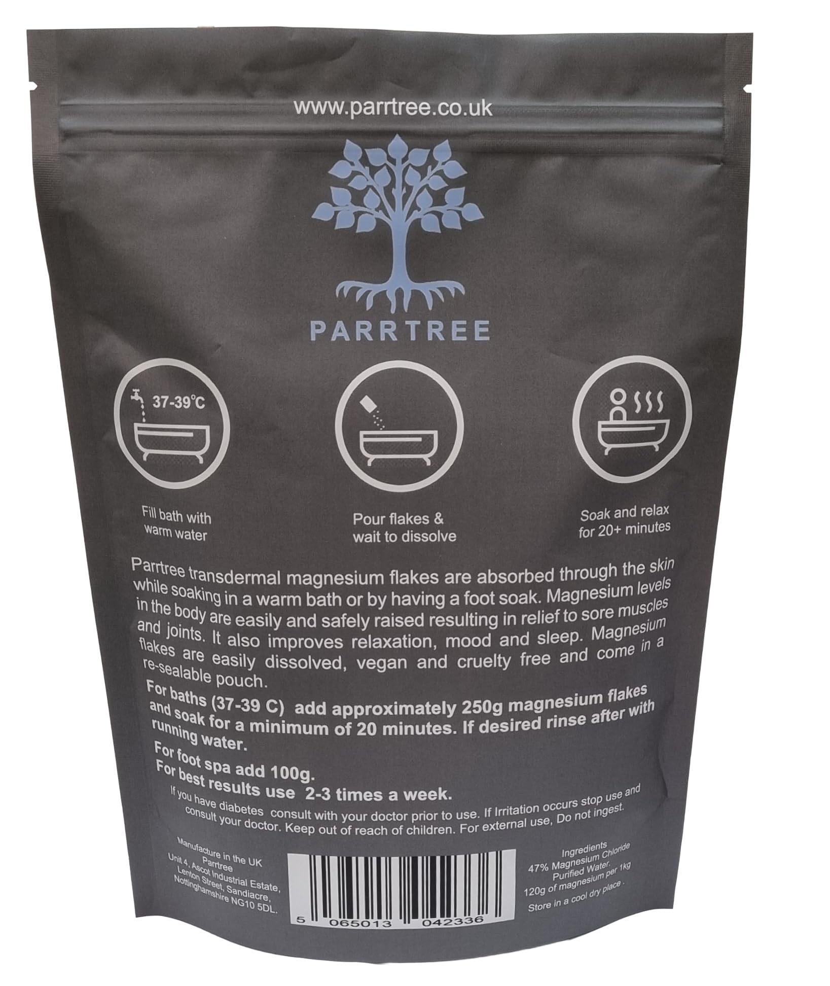 Magnesio en Copos 1 kg, Sales de Baño y Remojo para Pies, Alivio Muscular, Fatiga, Calambres, Dolores de Cabeza, Lesiones Deportivas