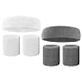 2 Sets Sweat Band, Sports Headband and Wrist Sweatbands, Sweatbands Set for Basketball Fitness Yoga Running Tennis (White, Grayï¼‰