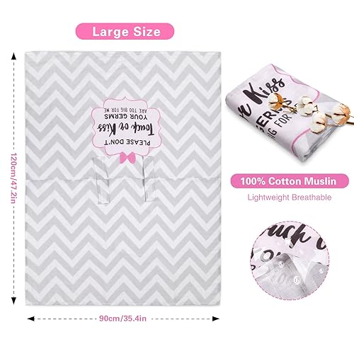 Miniatura 7 de Metplus Funda de muselina para asiento de automóvil, transpirable, ligera, para niñas y niños, apta para primavera, verano, días calurosos, clima