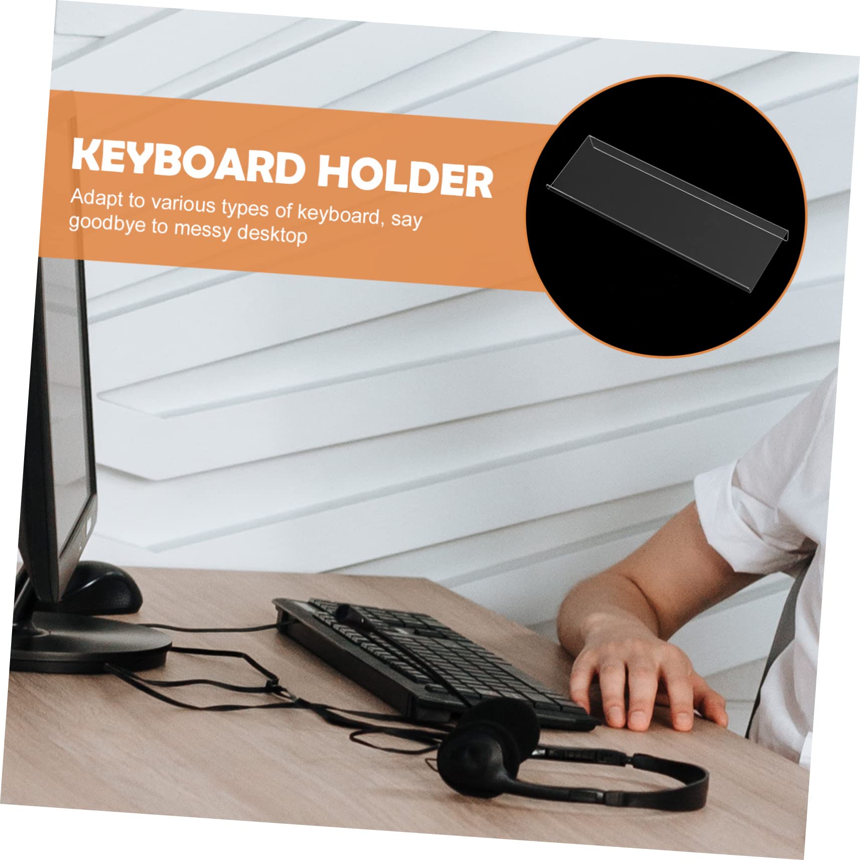 Gadpiparty Ergonomic Acrylic Keyboard Riser Stand for Computer Tilt Design for Comfortable Typing Acrylic Desk Accessories for Home Office and School Use
