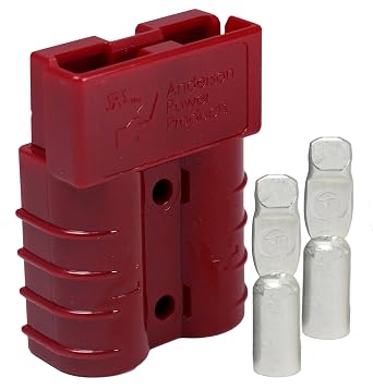 Anderson Power Products SB50 Connector Kit، 50 Amps Red Housing، w / 6 AWG Contact، 6331G1