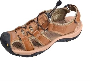 mens leather hiking sandals Men's Closed Toe Sandals Outdoor Sport Sandals Casual Fisherman Leather Sandals Summer Beach Sandal