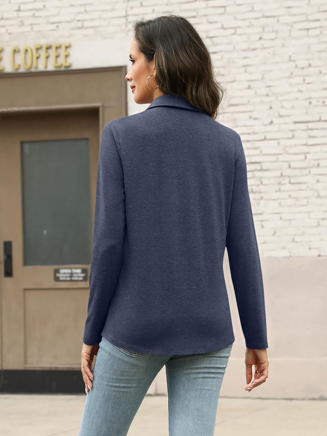 Womens Long Sleeve Tops Button Down Shirts Dressy Casual Fall Tops Trendy Tunic Tops - Image 5