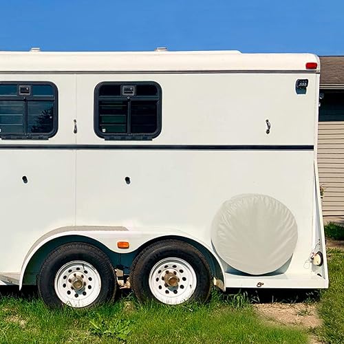 Miniatura 6 de Explore Land Cubierta de neumático de repuesto resistente, ajuste universal, remolque, RV, SUV, camión (se adapta a diámetros de neumáticos de 22 a