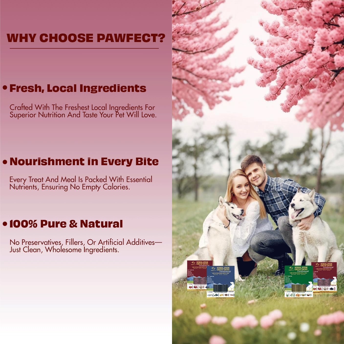 Pawfect - Himalayan Cheese Dental Chew with Strawberry for Dogs| 3 Large (4.93 oz x 3) Bars | All- Natural | Grain-Free | Long Lasting | Rawhide Free