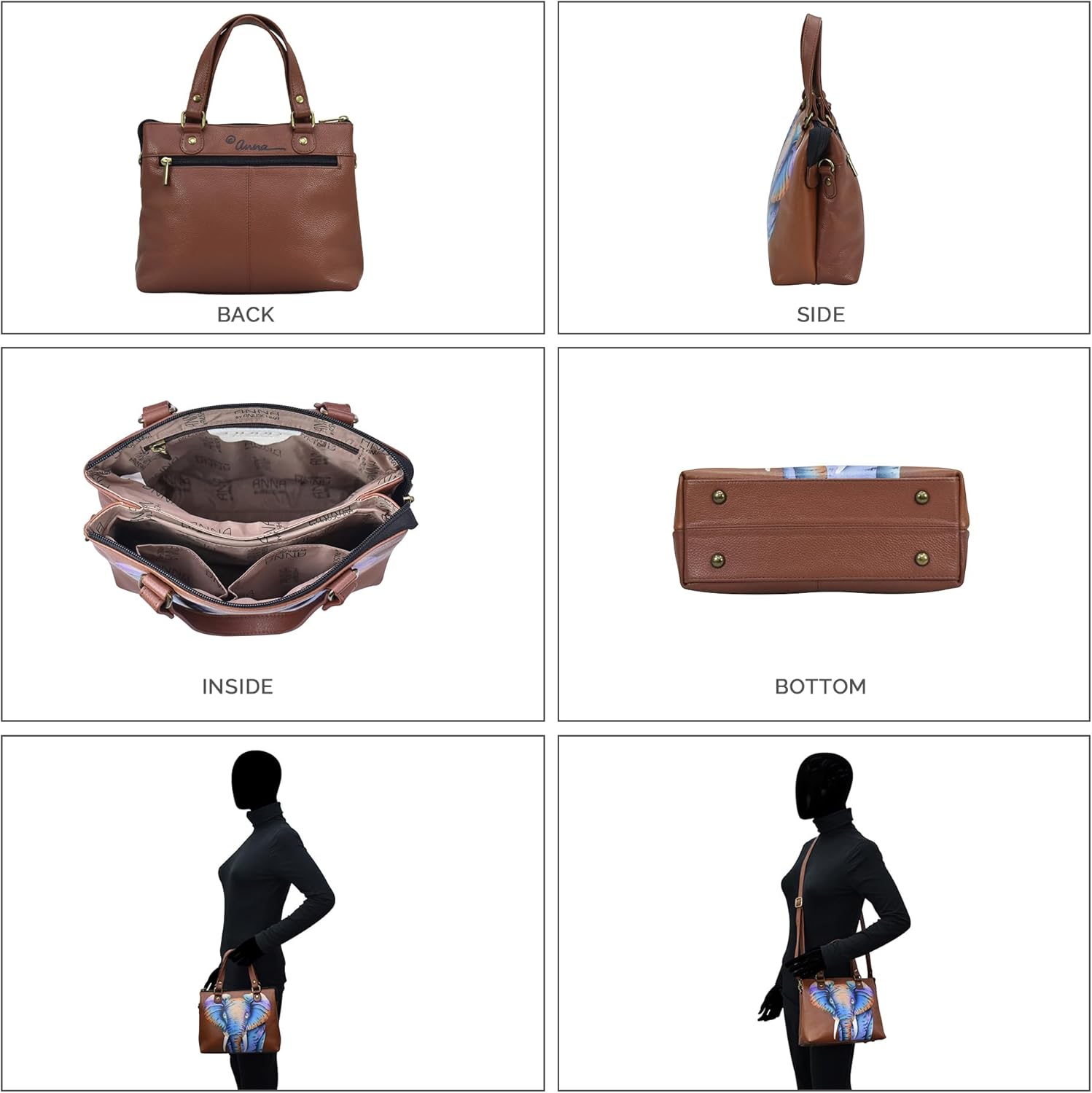 Anna by Anuschka womens Twin Zippered Crossbody - Image 4