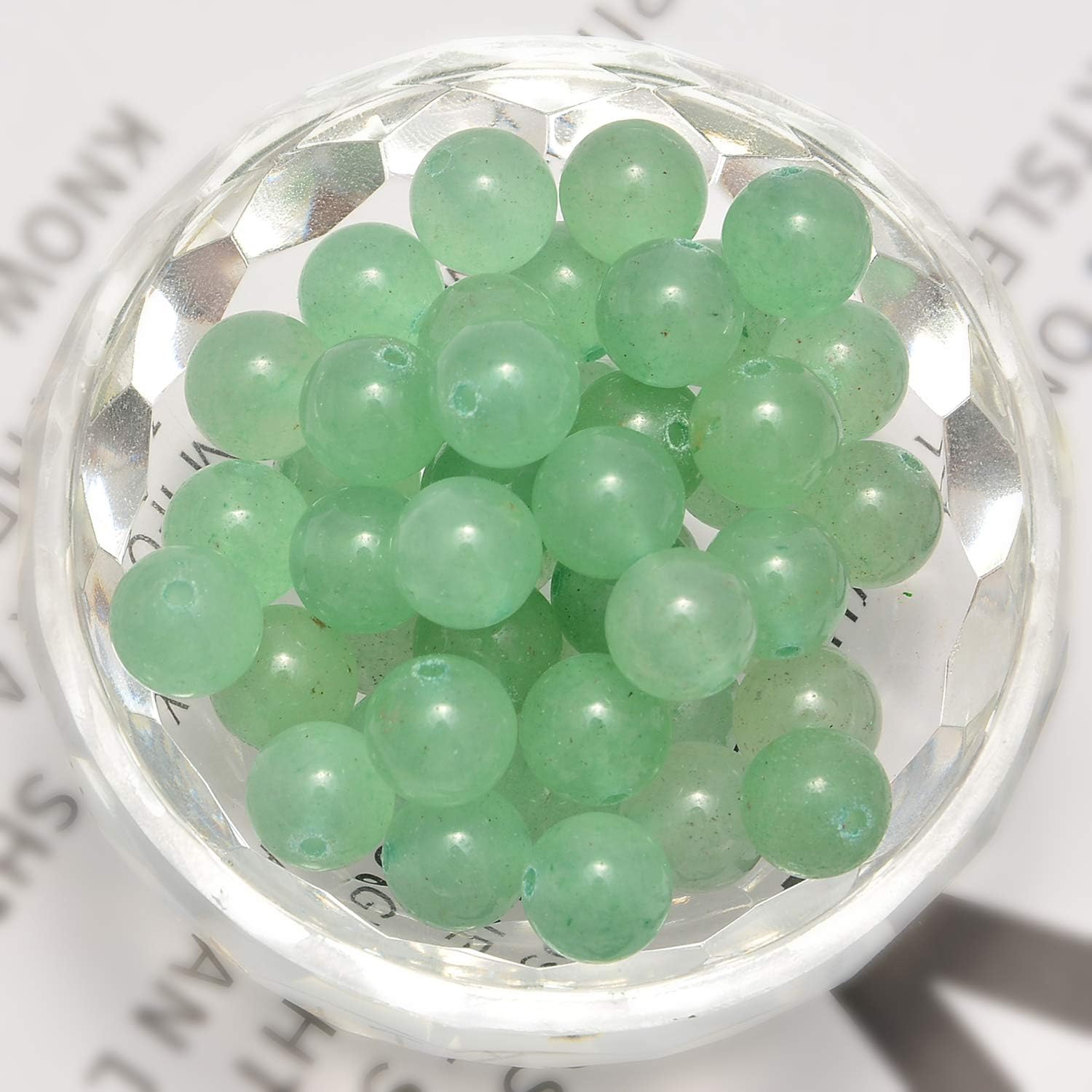 NCB 100pcs 6mm Natural Stones Round Gemstone Round Loose Stone Beads with Elastic String and Beading Needle for Jewelry Making Bracelet Necklace Earrings DIY Crafts (Green Aventurine, 6mm 100Beads) - Image 2