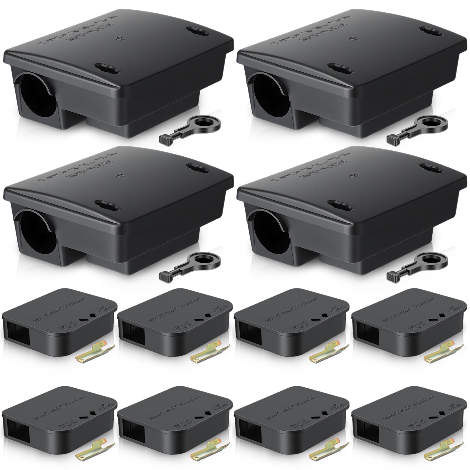 Cajas de cebo para ratones con cerradura: elimine plagas en exteriores con este pack de 12