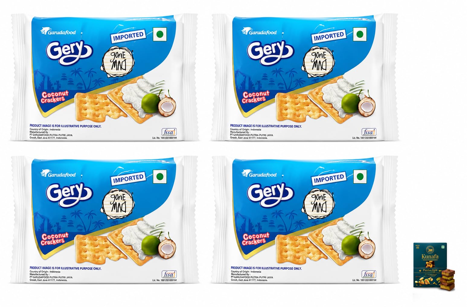 Gery Coconut Sandwich Biscuit,110g | (PACK OF 4) | Get Free Kunafa Pistachio Chocolate Bar, 20g By Decadent Foods-(Imported-Indonesia)-image-9
