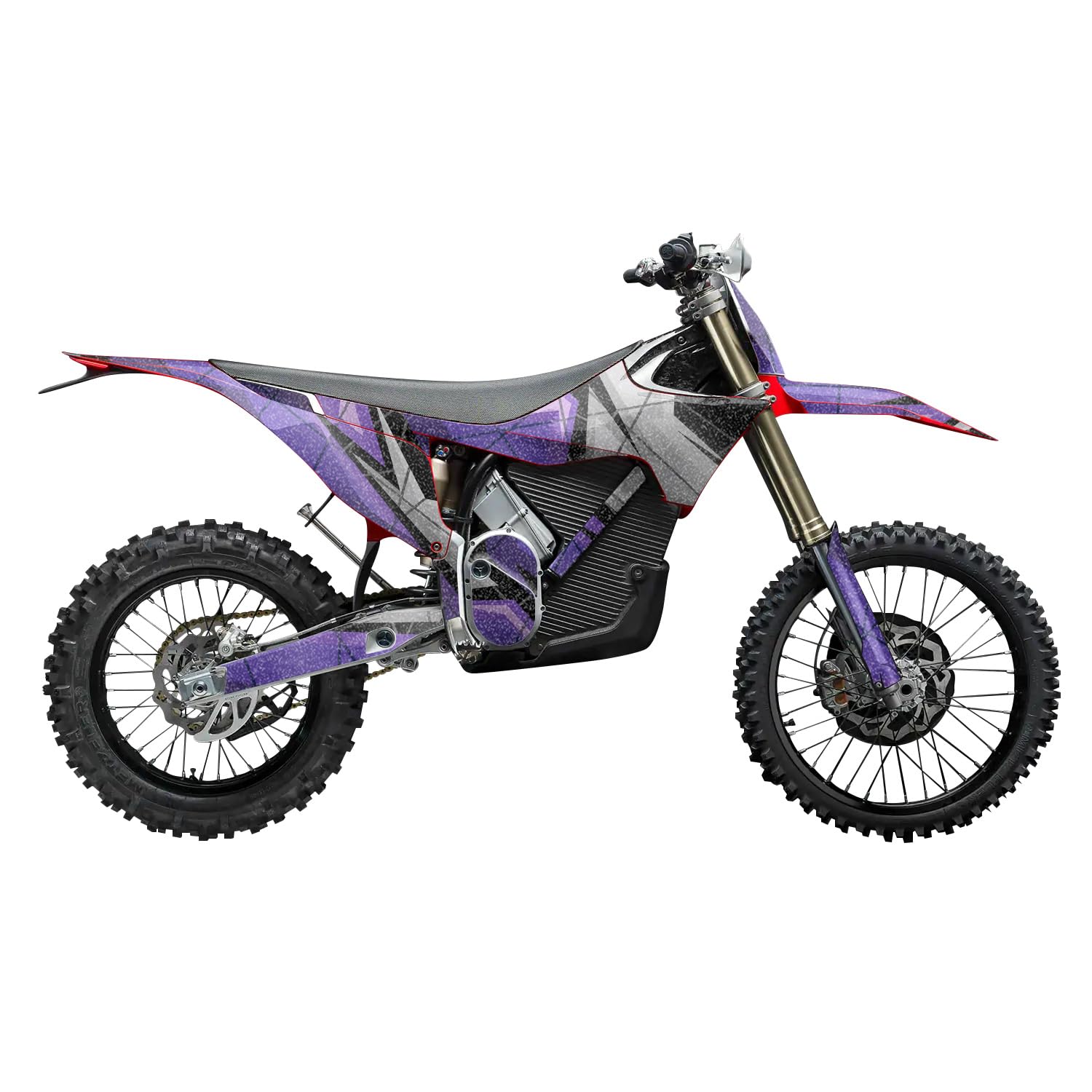 Glossy Glitter Stark Varg MX 2023-2025 Graphics Kit Wrap - Polygon Grunge Purple - Varg MX Skin - Premium 3M Vinyl Protective Wrap Decal Cover - Easy to Apply | Crafted in The USA by MightySkins