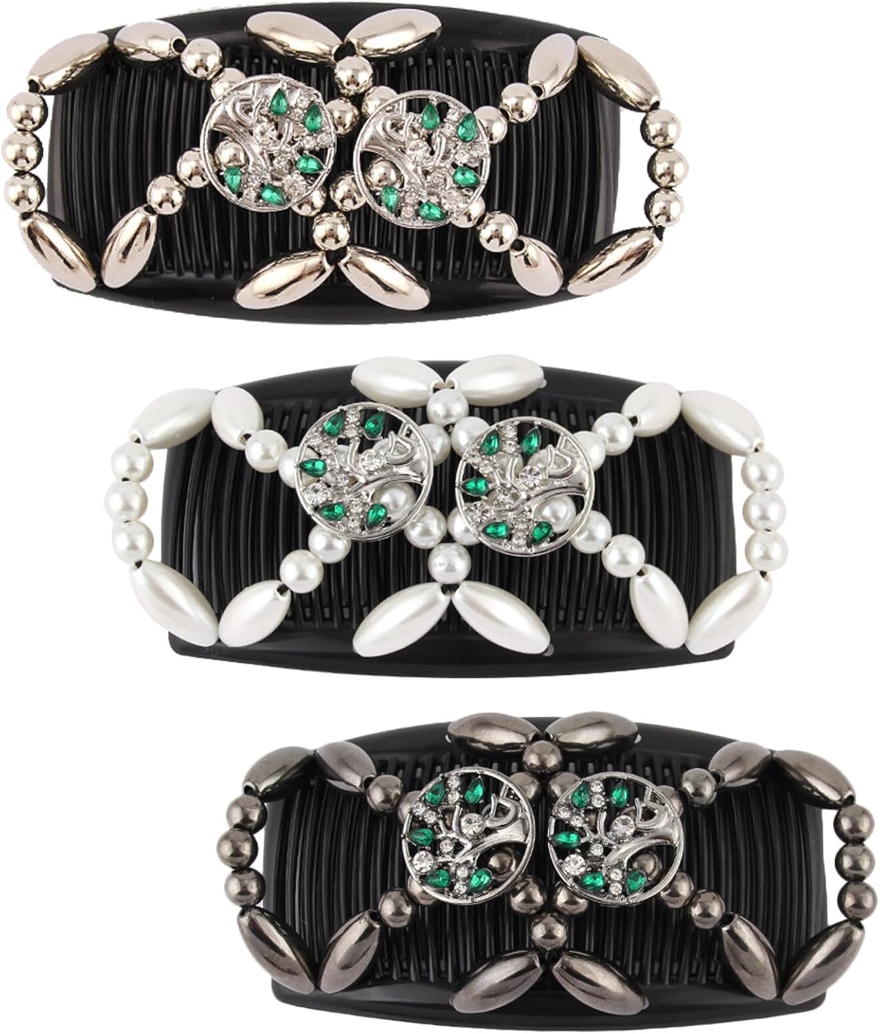 Kytpyi Hair Slides for Women, Hair Combs Slides for Women, 3PCS Double