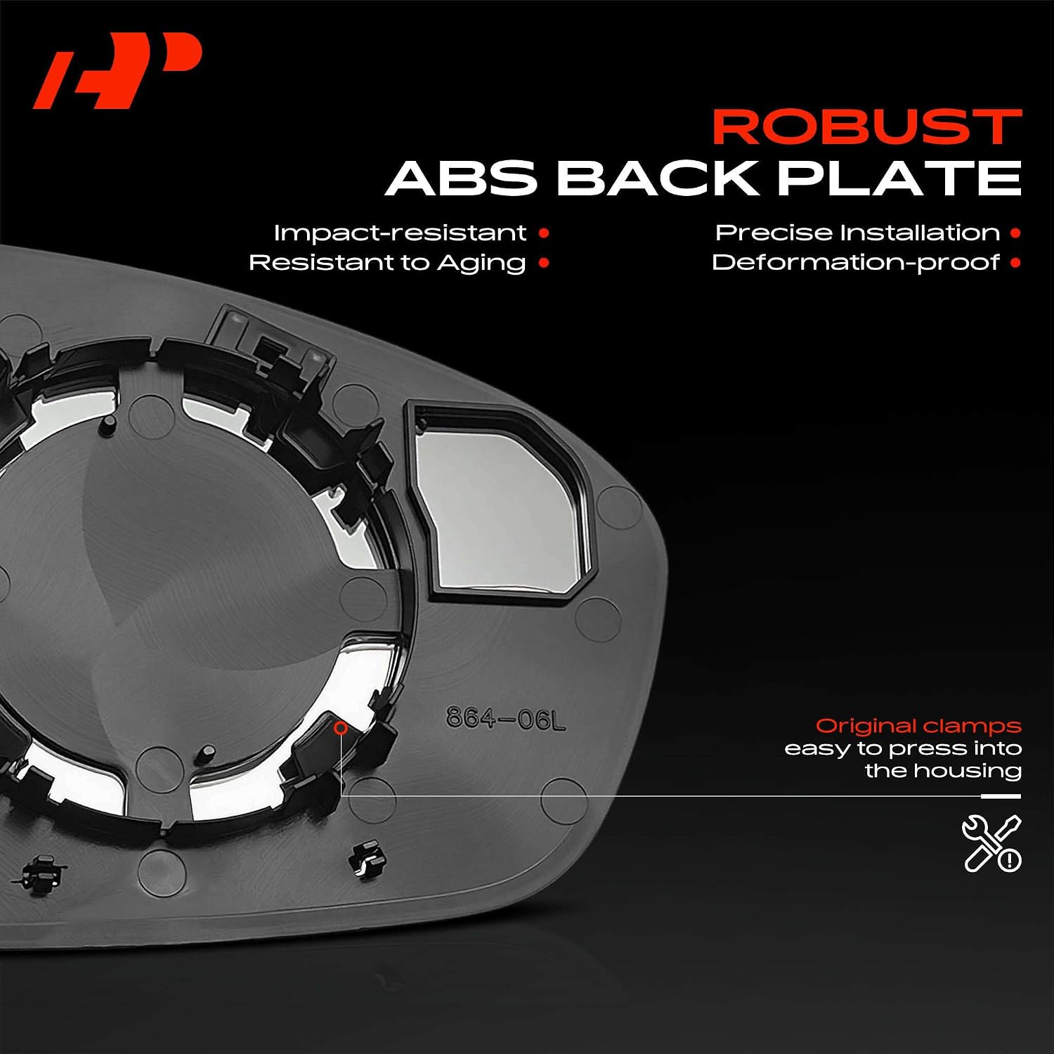 A-Premium Left Driver Side Non-Heated Mirror Glass with Backing Plate Compatible with Nissan Altima 2019 2020 2021 2022 2023 - Exterior Side View Flat Mirror