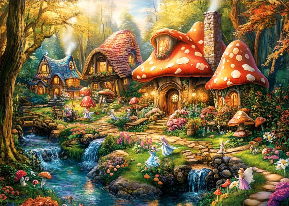 Yiting 1000 Piece Jigsaw Puzzles for Adults, Mushroom/Angel/Owl/Cat/Sea World/Sea turtle/Dolphin Jigsaw Puzzles 1000 Piece for Teen, Family Fun Challenging Game Stress Relief Jigsaw Puzzle Toy Gift โ image 1