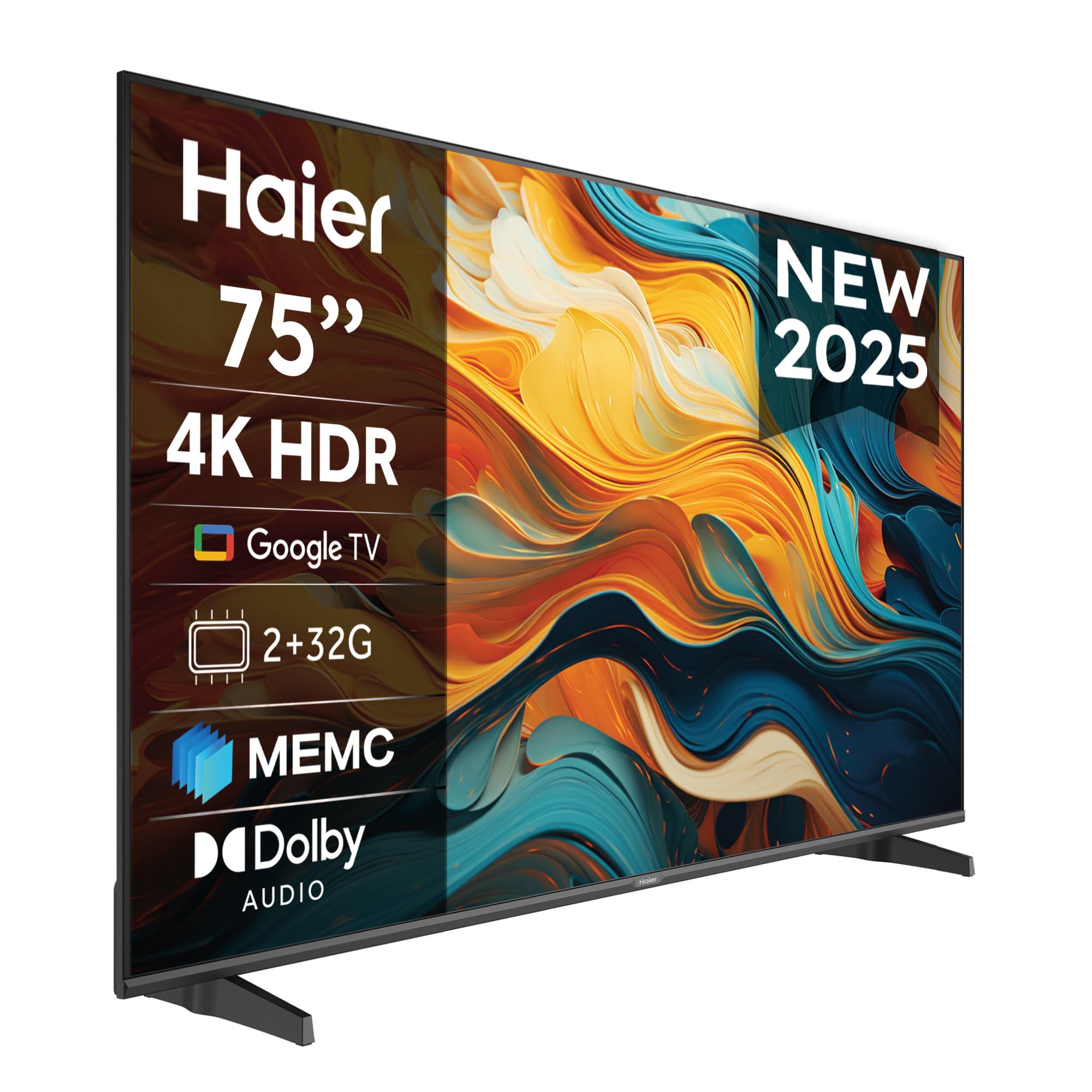 Haier LED 4K UHD H75K85FUX 75" Smart TV, Google TV, Dolby Audio, HDR 10, Telecomando Smart, Google Assistant, Bluetooth 5.1, DBX TV, HDMI 2.1 x 4 [2025]